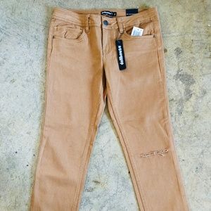 Dollhouse Juniors' Colored Ripped Cropped Jeans